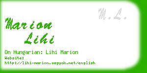 marion lihi business card
